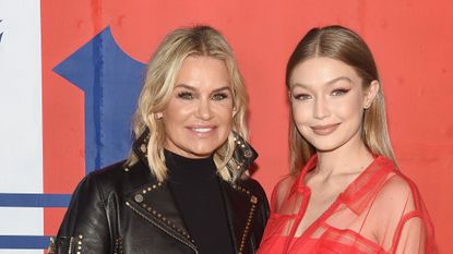 new york, ny september 10 yolanda hadid and gigi hadid attend the tommyxlewis launch party at public arts on september 10, 2018 in new york city photo by jamie mccarthygetty images for tommy hilfiger