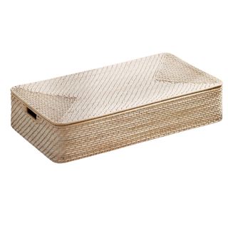 Quinn White Washed Lidded Storage Crate