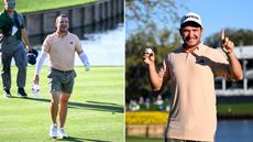 Alejandro Tosti celebrates his hole-in-one at TPC Sawgrass