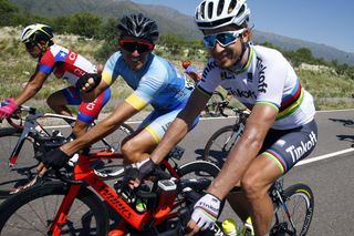 Roderik Asconeguy and Peter Sagan looking relaxed during Stage 5 of the 2016 Tour de San Luis