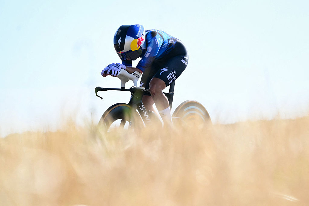 Juliette Berthet (FDJ United-SUEZ) during stage 4 of the 2026 Tour de France Femmes avec Zwift. (Photo by NICOLAS TUCAT / AFP via Getty Images)
