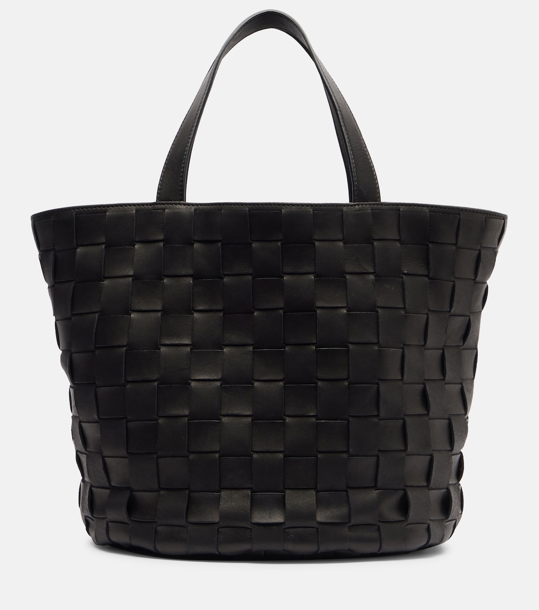 Sisal Leather Tote Bag in Black - the Row