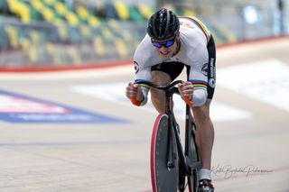 A dutch track sprinter training in Norway