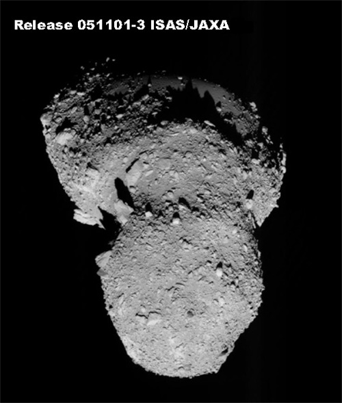 Japan’s Hayabusa spacecraft prepares for touchdown on the Itokawa asteroid.