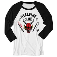 Stranger Things Hellfire Baseball Long Sleeve T-Shirt Stranger Things Hellfire Baseball Long Sleeve T-Shirt