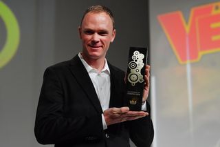 Chris Froome with his Velo d'Or trophy
