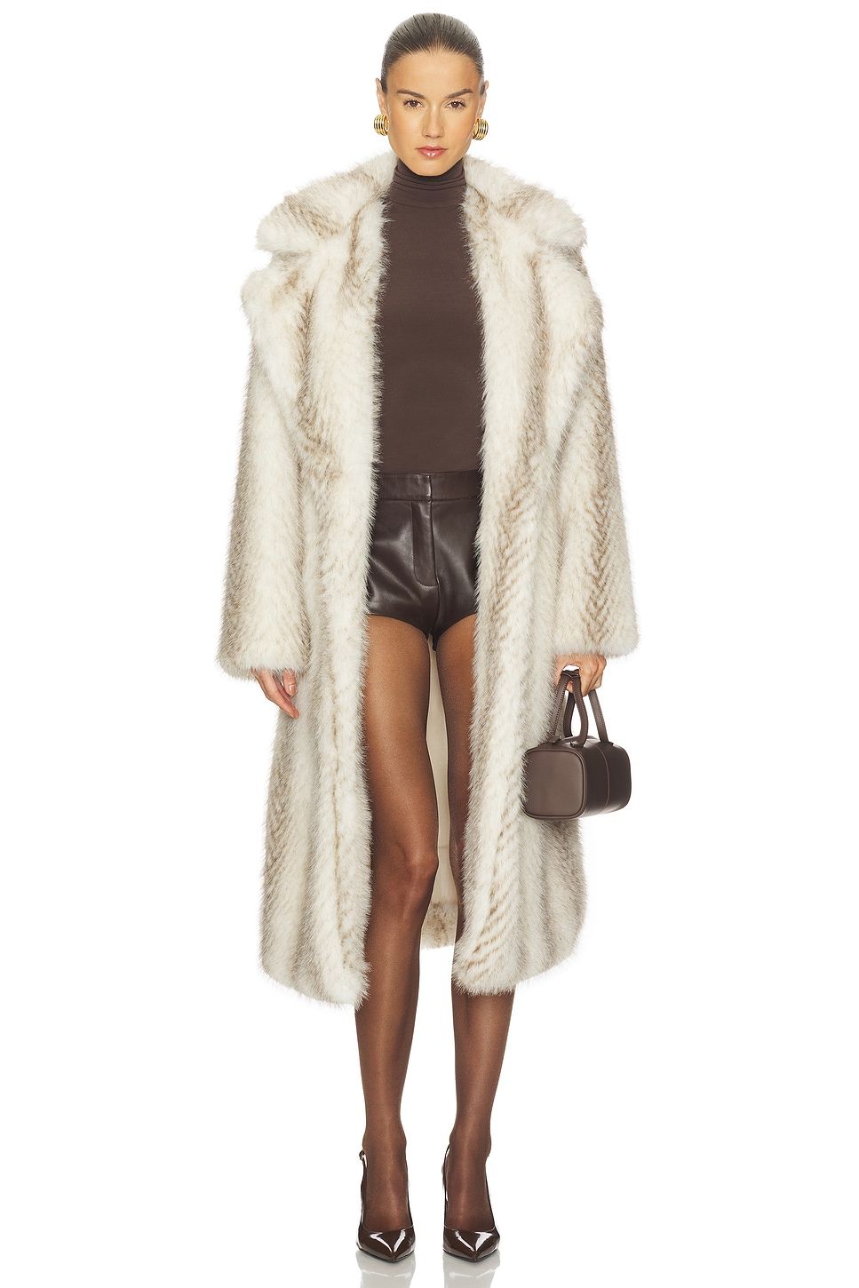 X Emma Leger Carrie Faux Fur Coat