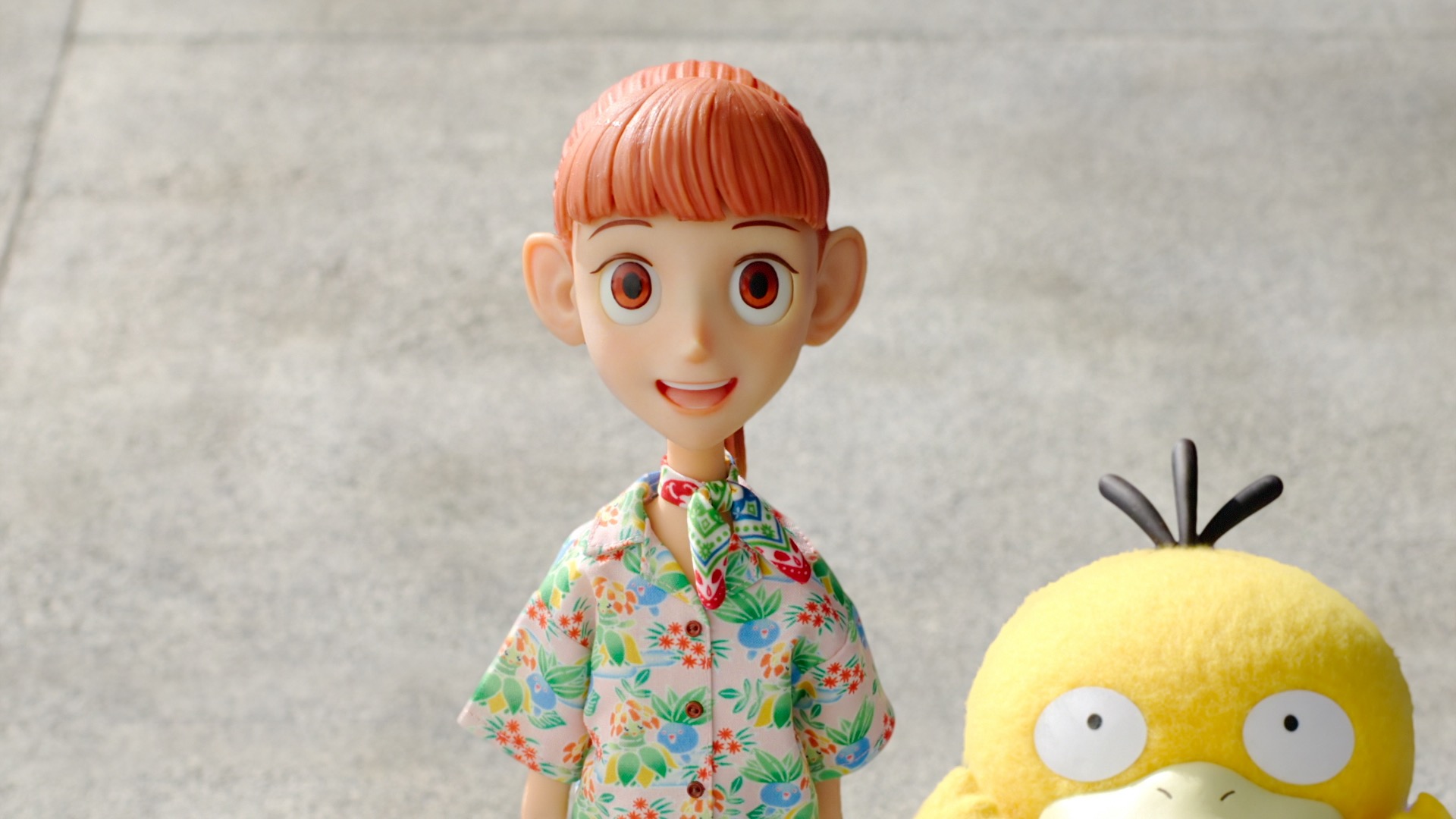 L-R: Haru and Psyduck as seen in Netflix's "Pokemon Concierge"