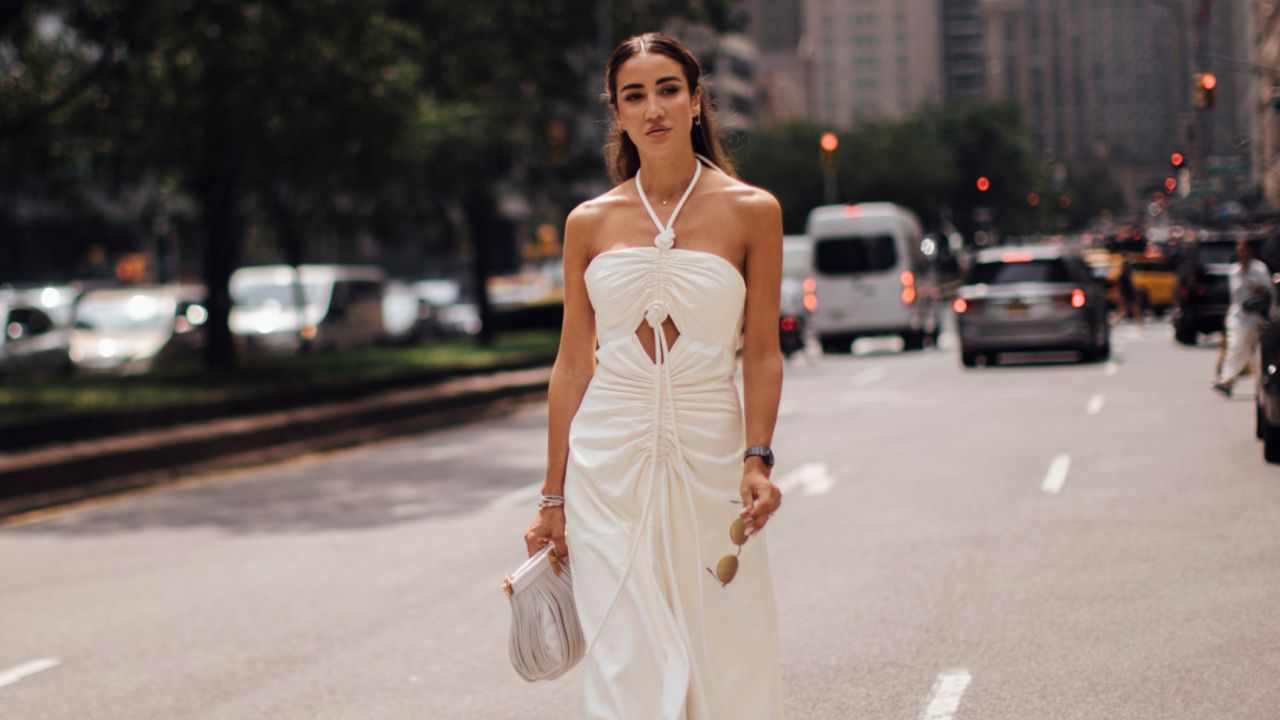 woman wearing white dress