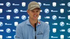 Justin Rose talks to the media before the BMW PGA Championship