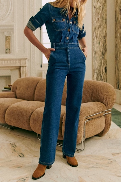 Sézane Brooklyn Denim Jumpsuit