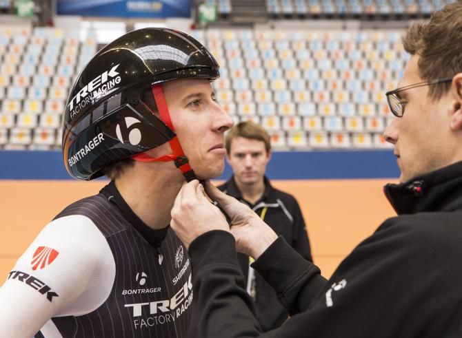 Bauke Mollema prepares for a track session in Valencia, Spain