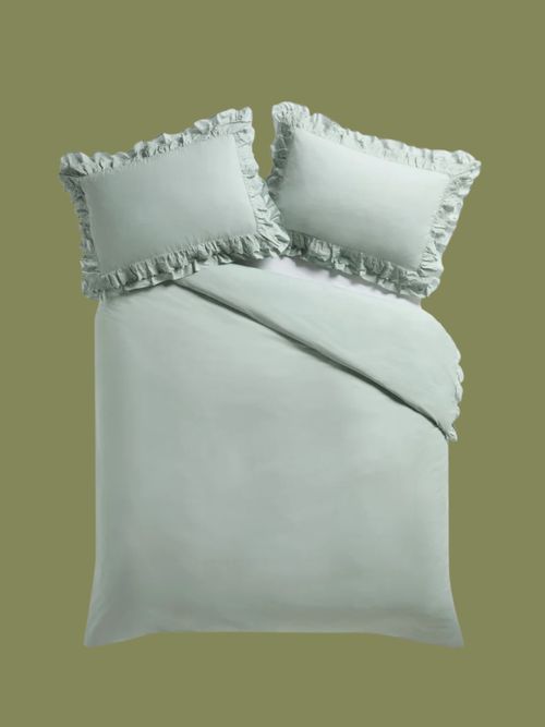 Shabby Chic by Rachel Ashwell&reg; Blue Broderie Anglaise Ruffle Duvet Cover and Pillowcase Set