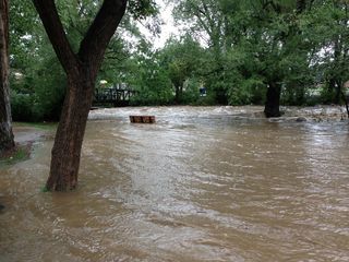 A flooded park in Boulder, CO