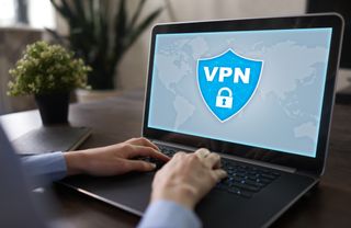 VPN software displayed on a laptop