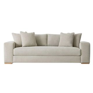 A cream colored sofa