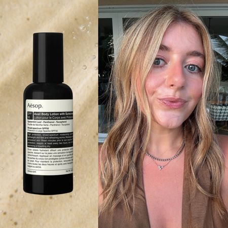 samantha holender next to aesop body lotion and slickstick brush