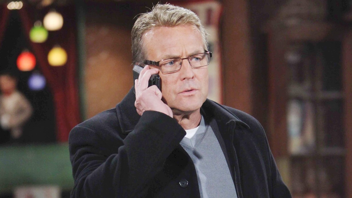 Doug Davidson as Paul Williams on the phone in The Young and the Restless