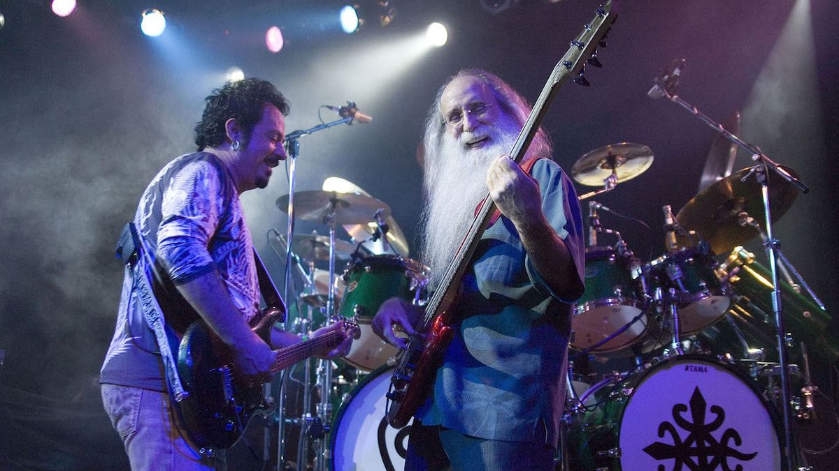  Steve Lukather and Leland &quot;Lee&quot; Bruce Sklar of Toto perform at The Music Mill on July 16, 2007 in Indianapolis, Indiana.