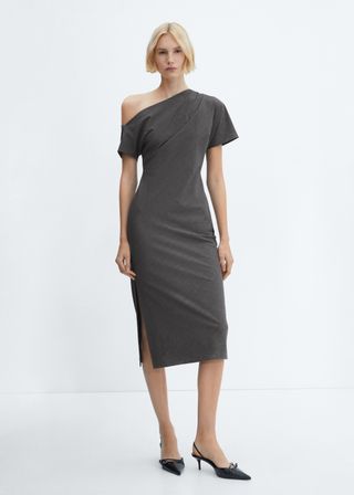 Asymmetrical Dress With Side Slit