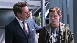 Tony Stark and Peter Parker in Spider-Man: Homecoming