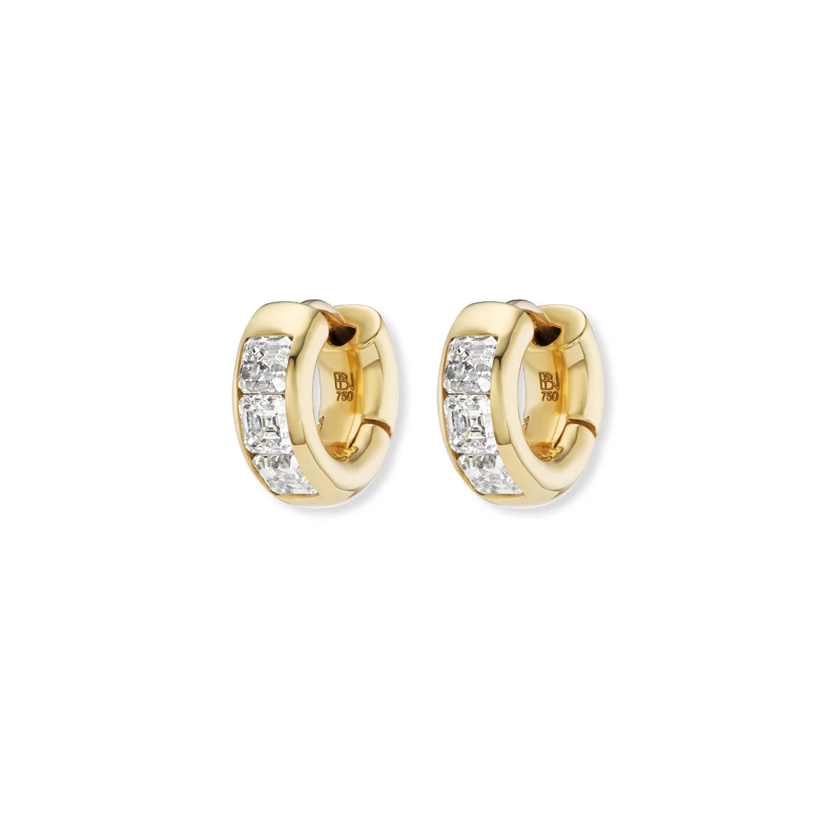 6mm Huggies with Asscher Diamonds