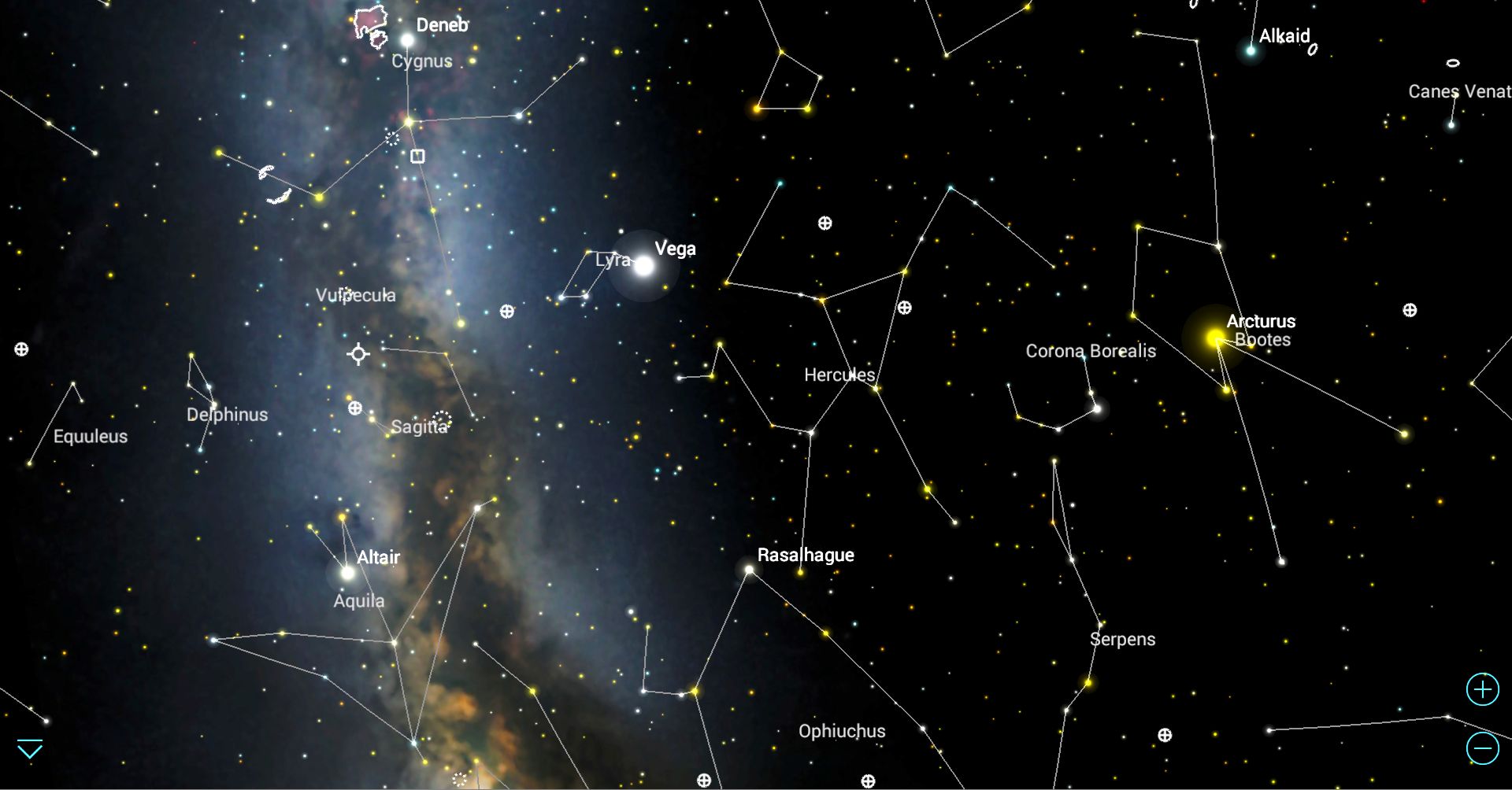 using telescopes in stellarium web