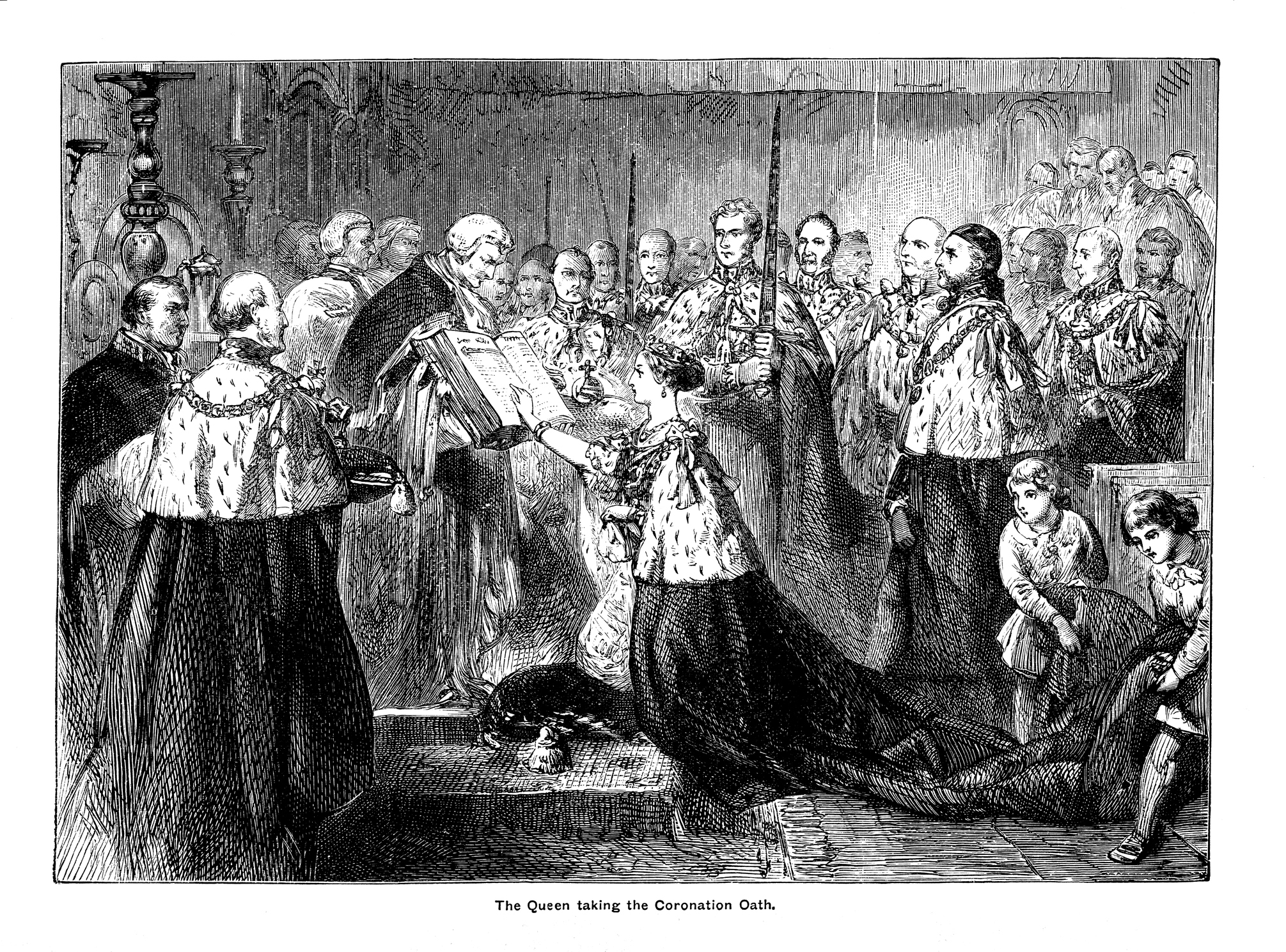 Queen Victoria taking the Coronation Oath.