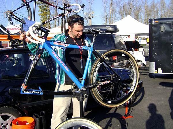 Dave Drumm preps the pit bike.