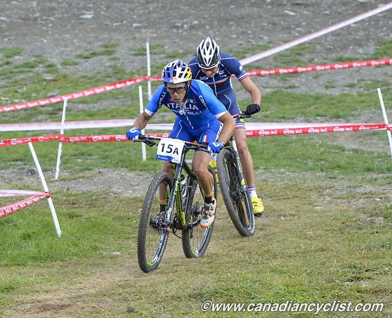 Italy's Marco Fontana faded at the end of the lap after a very fast start