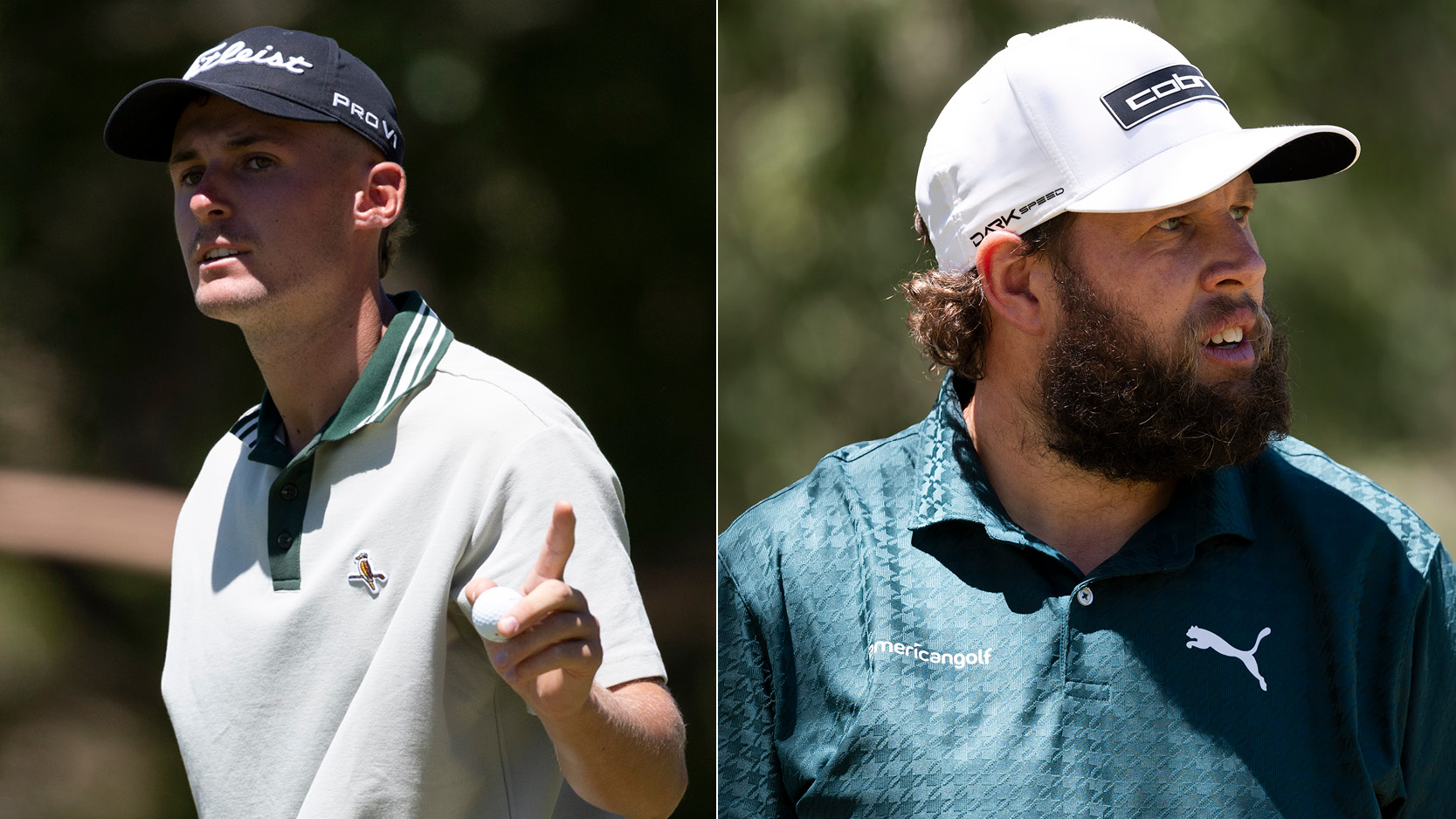 Connor McKinney waves to the crowd, Andrew Johnston walks off the green