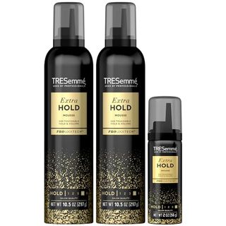 Tresemme Extra Hold Hair Care Mousse Set - 3 Piece Set, 2 Regular Size and 1 Travel Size, Frizz Control Products, Curl Mousse for Curly Hair