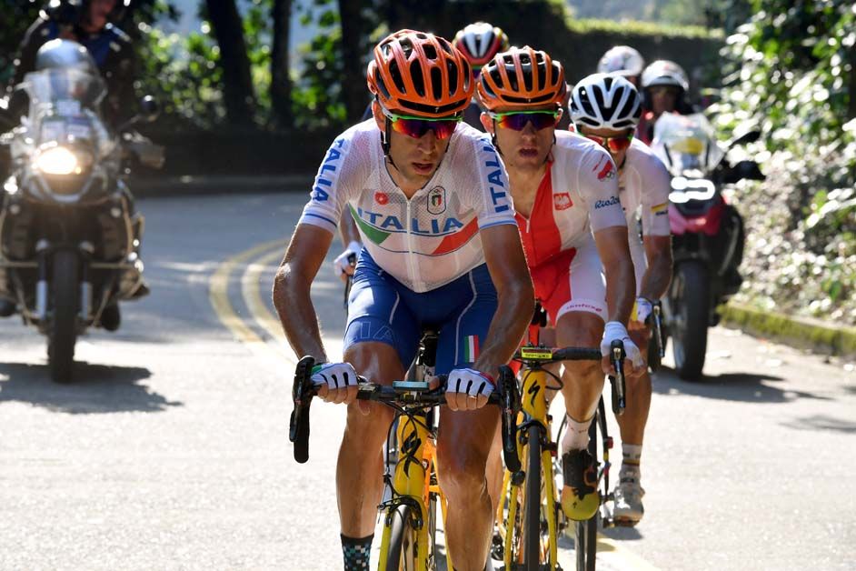 Vincenzo Nibali (Italy) leads the breakaway