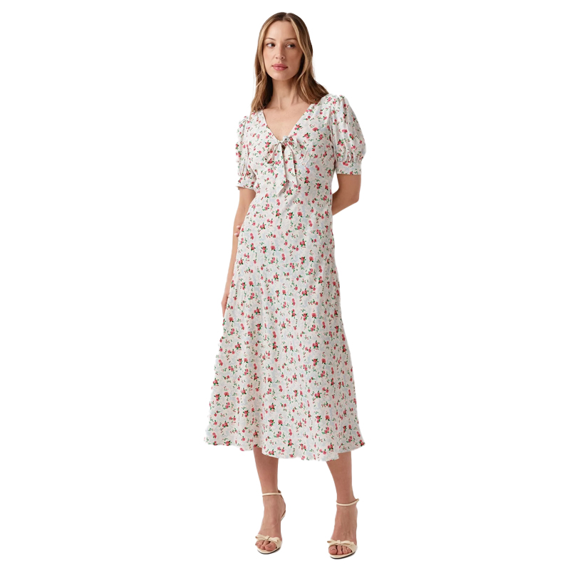 cream and pink floral tea dress, john lewis