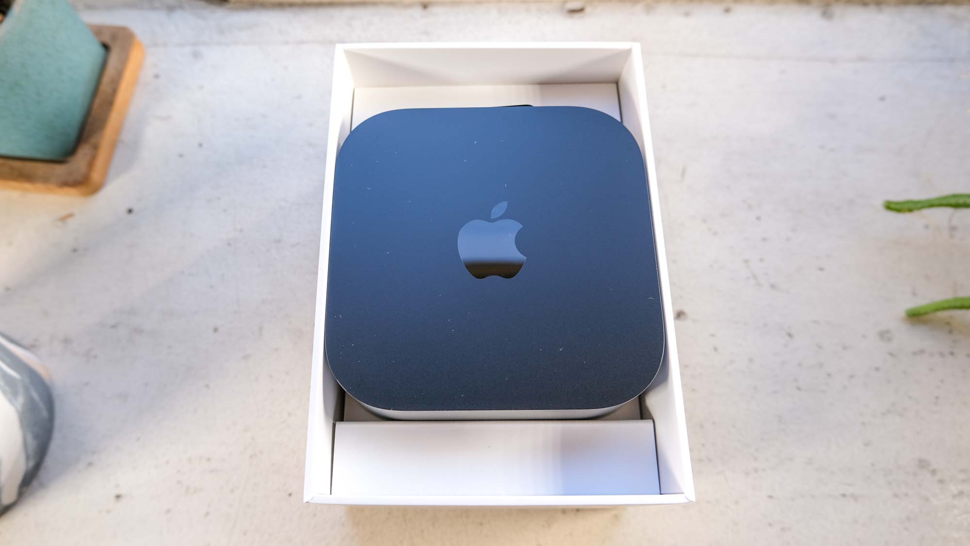 The Apple TV 4K (2022) in its box
