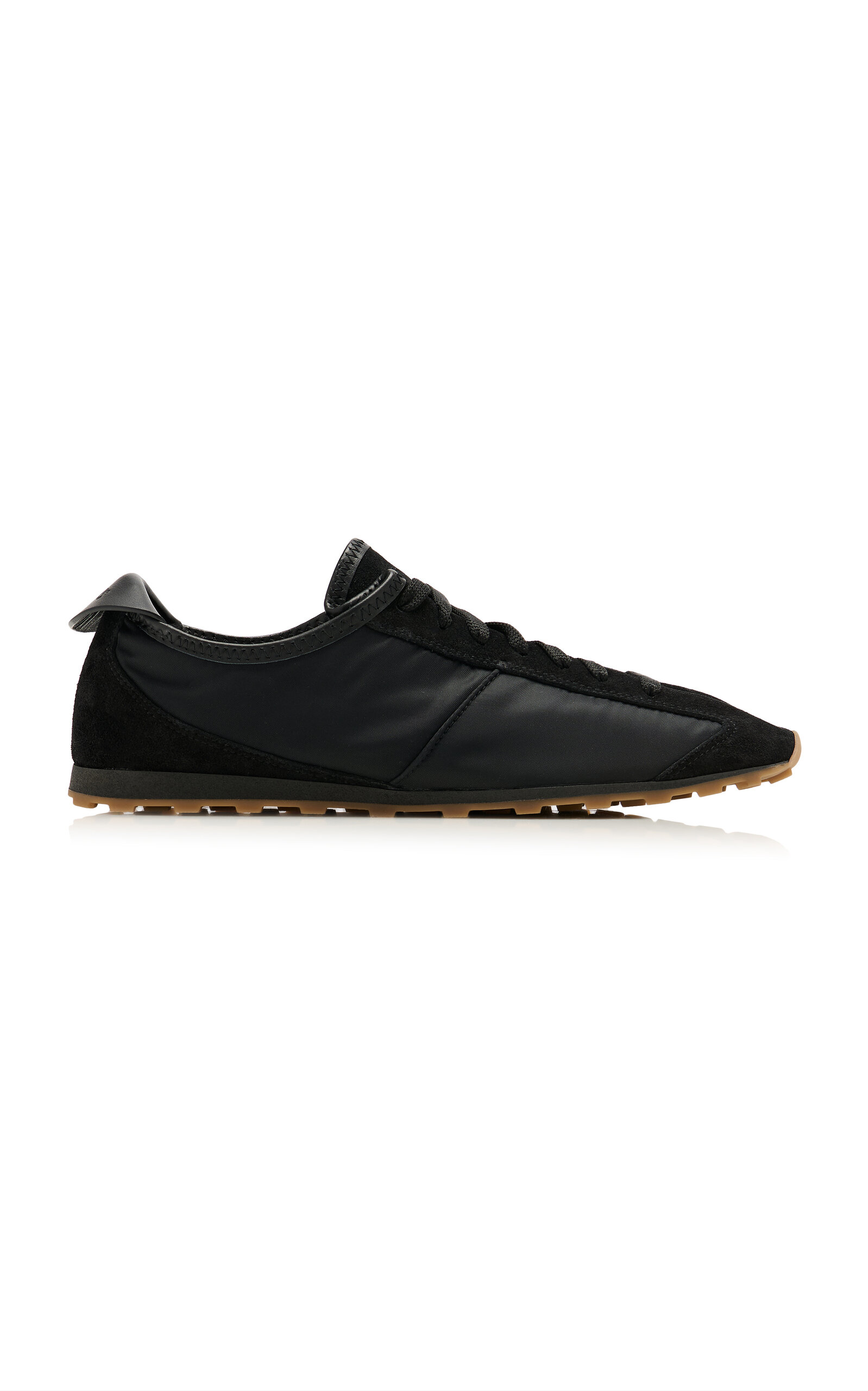 The Tennis Suede-Trimmed Sneakers