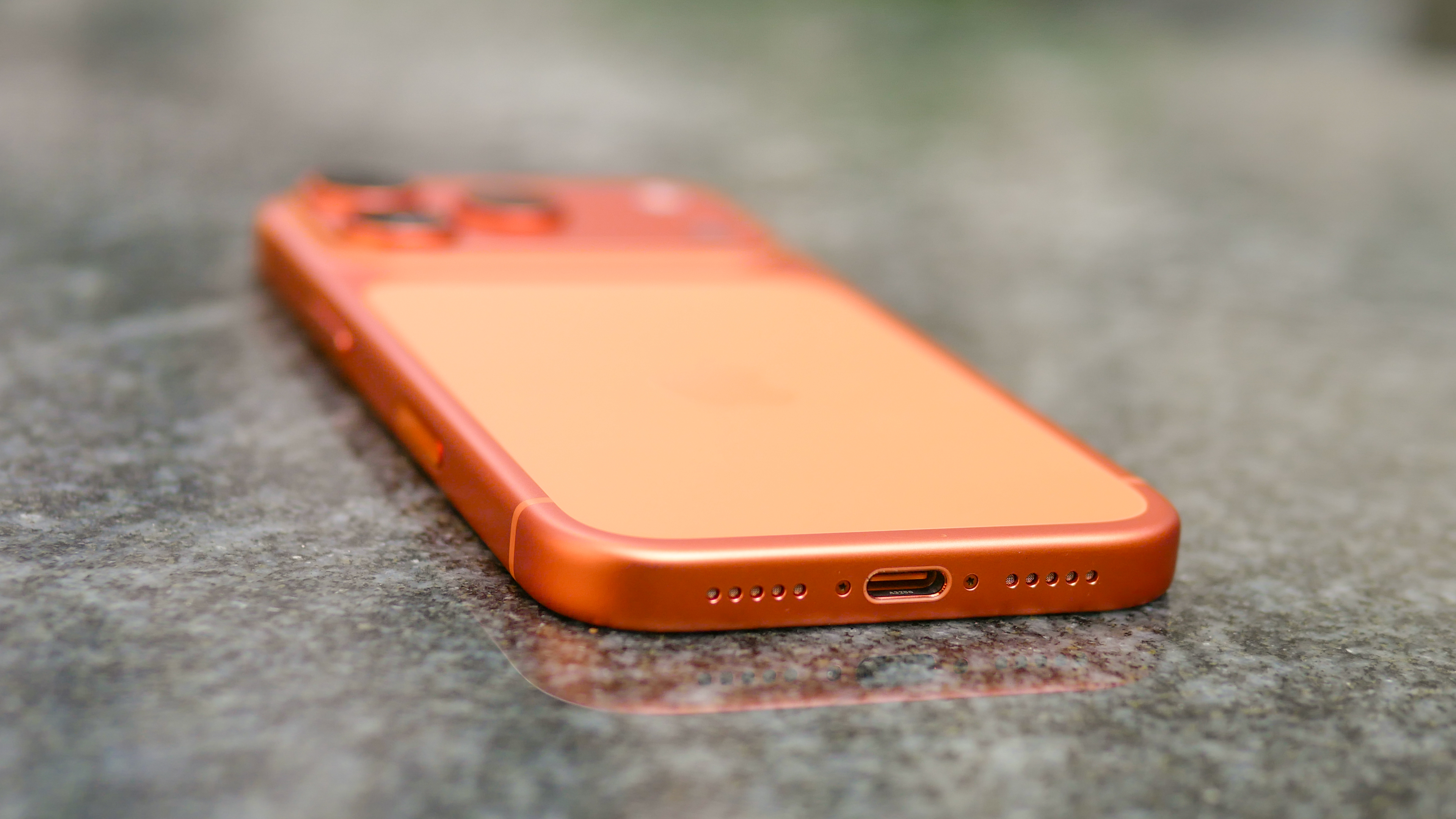 iPhone 17 Pro USB-C closeup.