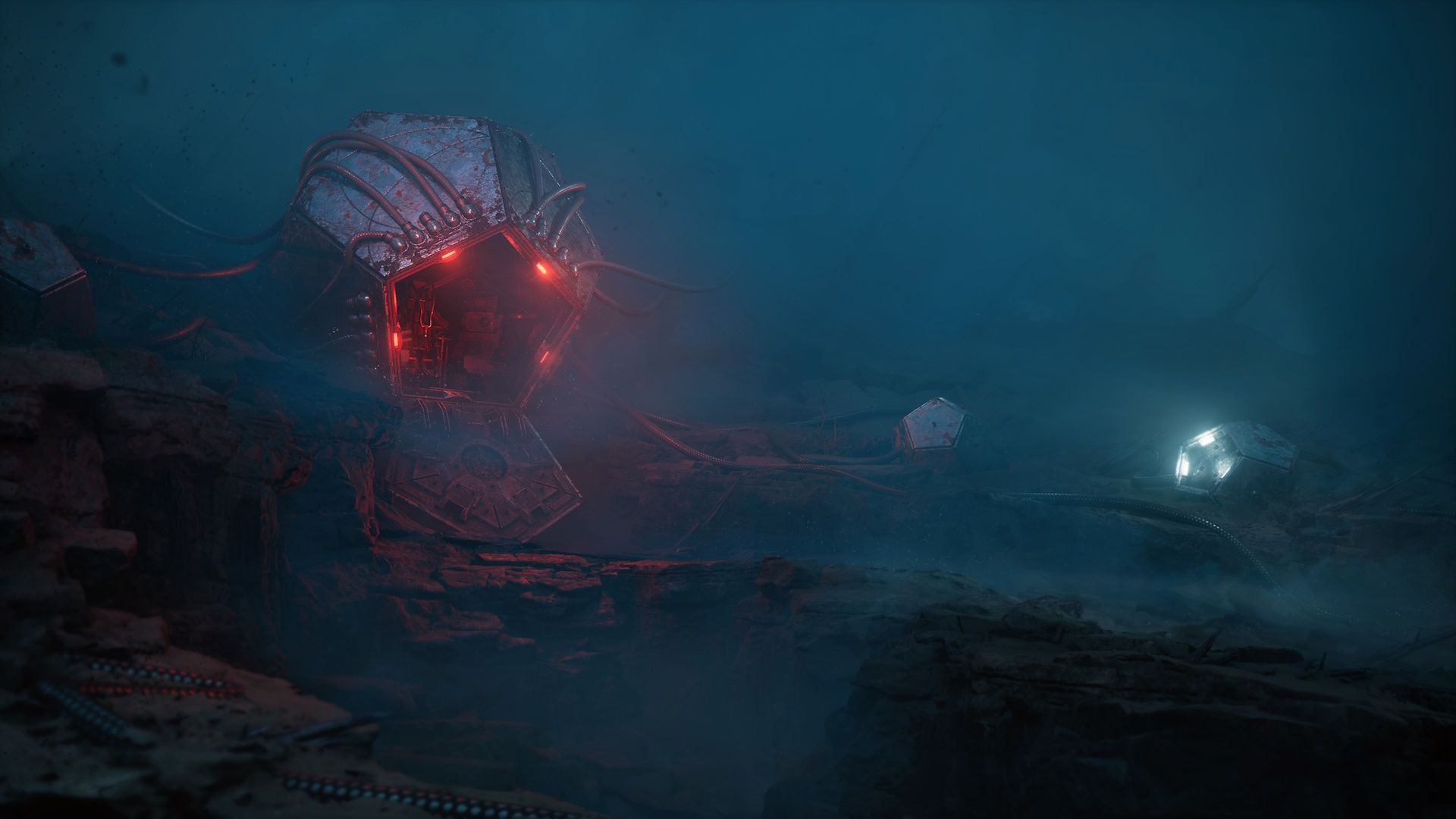 Cronos: The New Dawn screenshot featuring a strange pod-like object in the background
