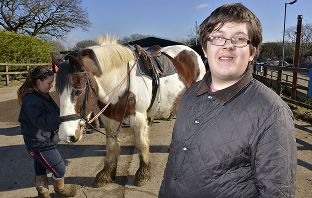 **** &amp;pound;30 for one picture, &amp;pound;50 for 2 or more**** *** Please ensure byline*** High tech horse riding helmet makes young boy's horse riding dream come true The Cerebra Innovation Centre, a unique team of engineers based at the University of Wales Trinity St David have designed a riding helmet for Tommy Lee, a young boy who has Autism and a unique head shape, allowing him to finally be able to fulfil his dream of being able to go horse riding. This was impossible before as conventional helmets were unsuitable and without a helmet, he was not able to ride. The process has been a long one because the helmet had to be tested to meet regulations but Tommy will finally be testing the helmet at 11am on Thursday 25th February at Three Greys Riding School, Brighton.