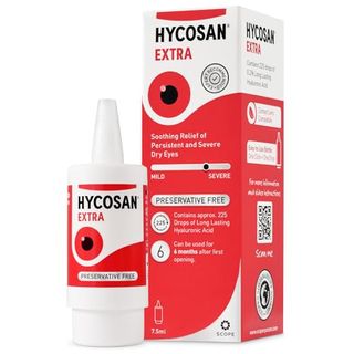 Hycosan Extra - Eye Drops With Hyaluronic Acid for Soothing Relief of Severe and Persistent Dry Eyes - Contact Lens Compatible - Preservative Free - 225 Measured Doses