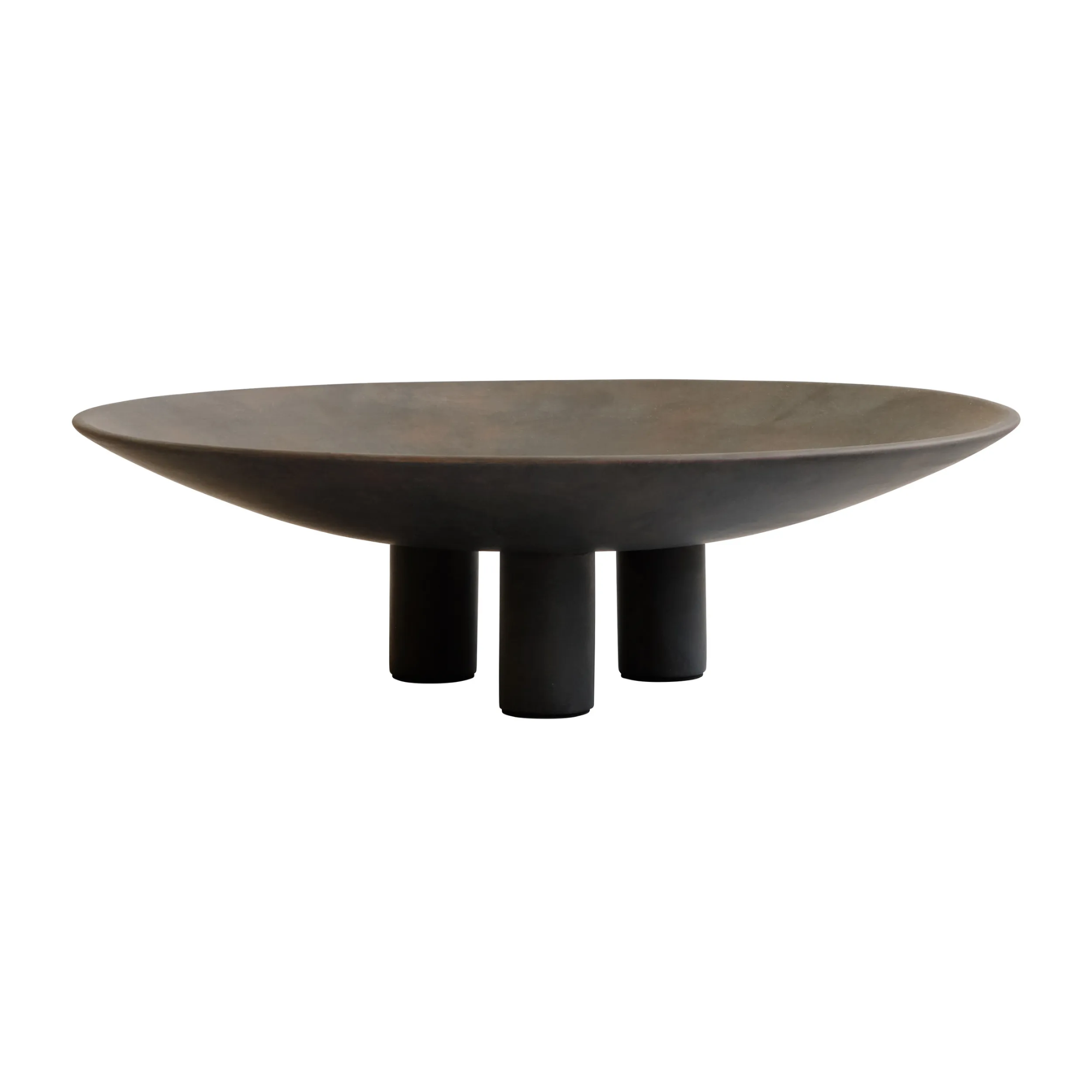 a charcoal brown pedestal bowl