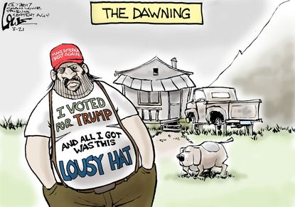 Political Cartoon U.S. Trump voters Make America Great Again