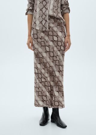 Long Animal-Print Skirt - Women | Mango Usa