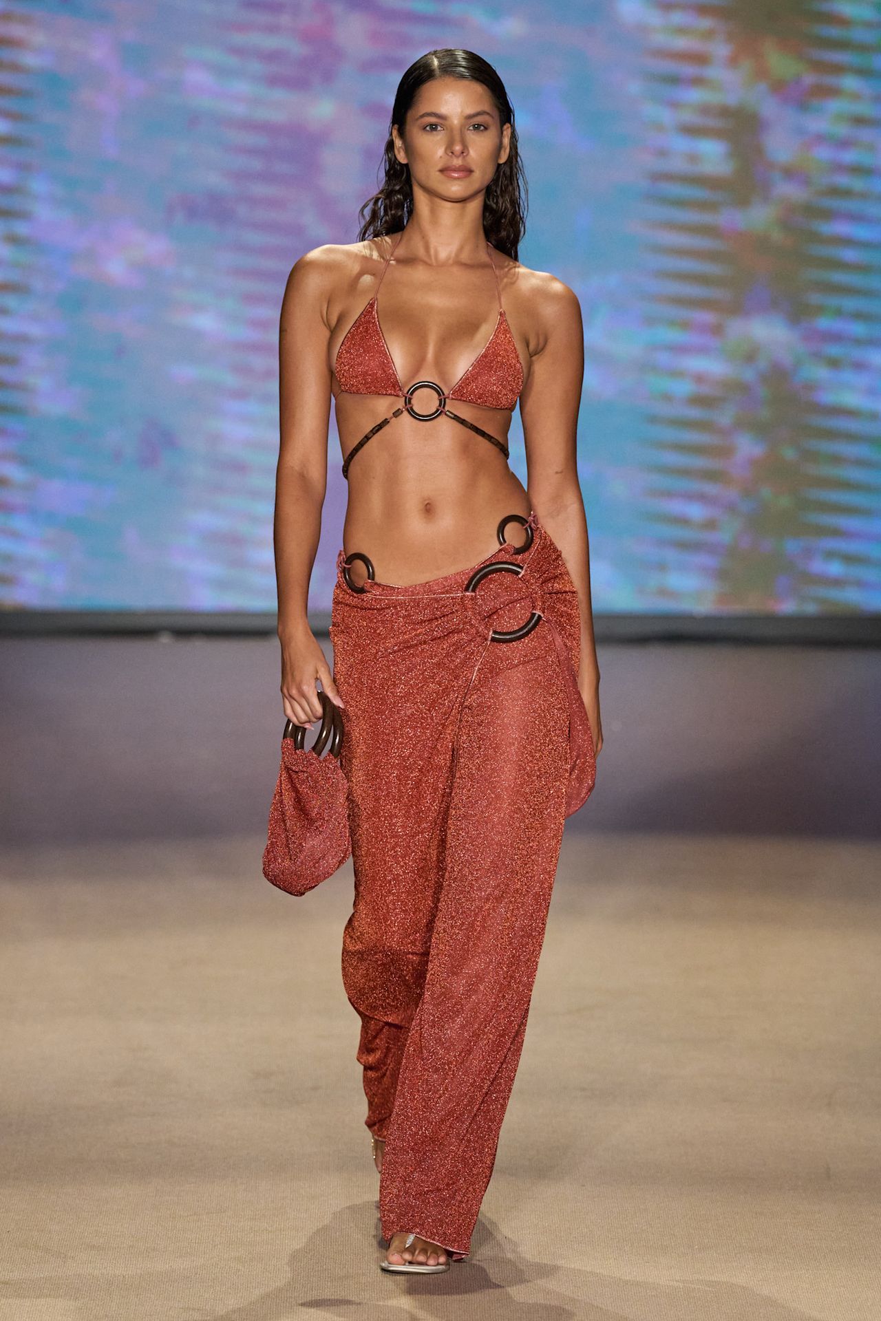 Os&eacute;ree model on the runway during Paraiso Miami Swim Week 2026.