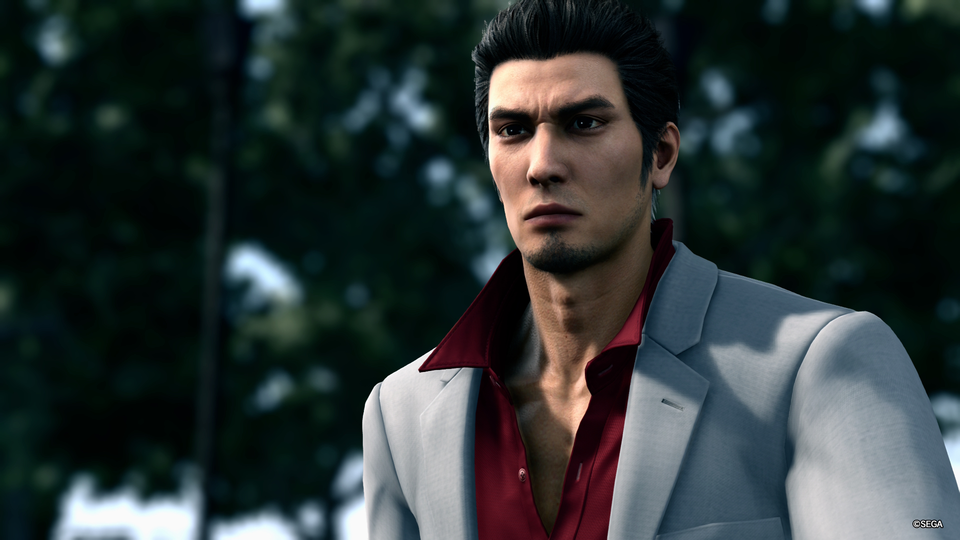 Kiryu looking onward in Yakuza Kiwami 2