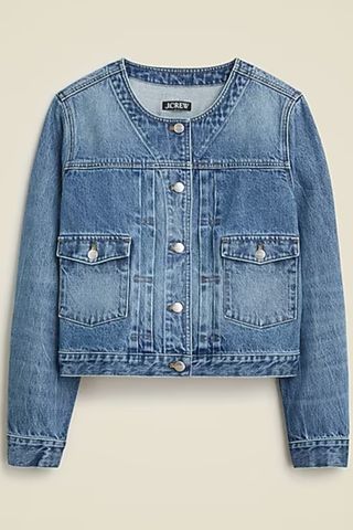 Pleated Denim Lady Jacket