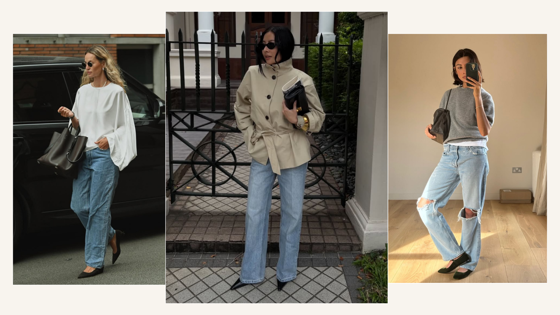 @anoukyve, @savinachow, @smythsisters wear lightwash jeans outfits