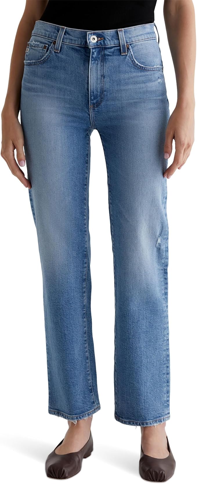 AG Jeans, Ag Jeans Women's Brinley Mid Rise Straight, 18 Years Oslo