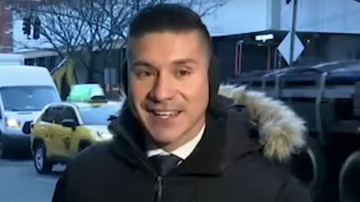 Meteorologist Erick Adame is shown on NY1.