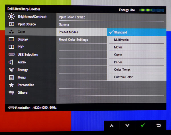 Dell U3415W OSD Setup And Calibration